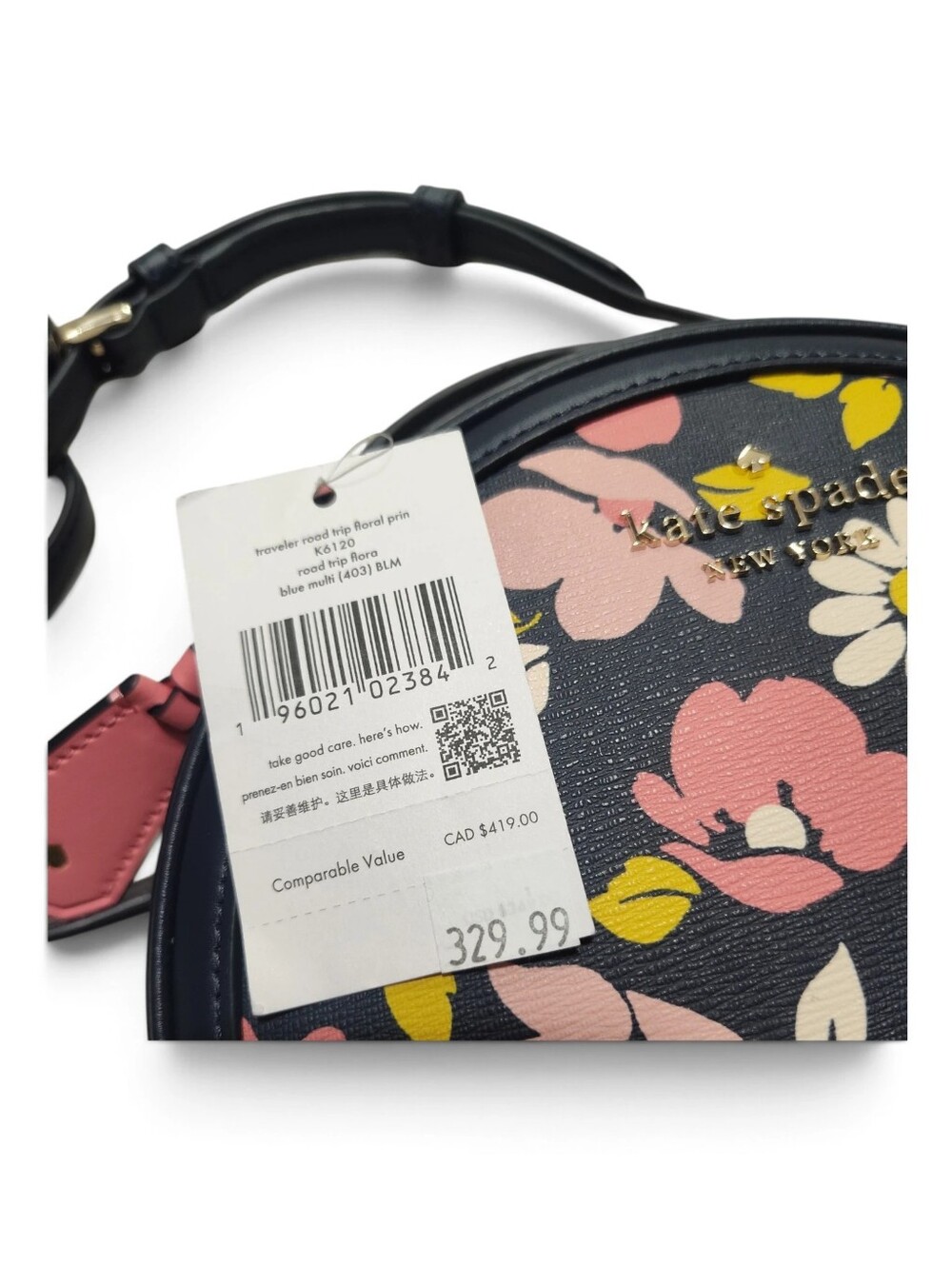 NWT Kate Spade New York Traveler Canteen Crossbody Bag - Blue Floral Print - Picture 7 of 10